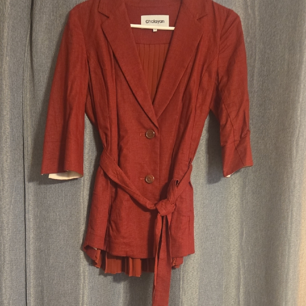 Hussein Chalayan Women's Red Belted Blazer